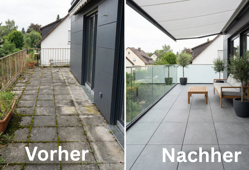 Terrassenfliesen im Garten