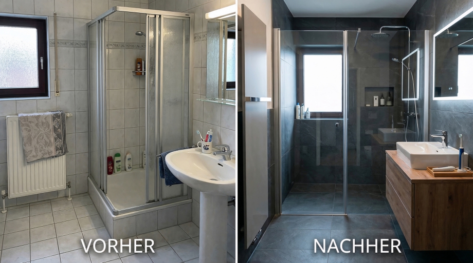 Begehbare Dusche behindertengerechter Umbau