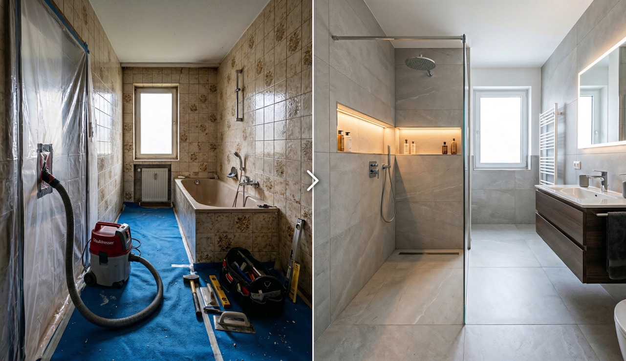 Badsanierung Lohr Vorher und Nachher