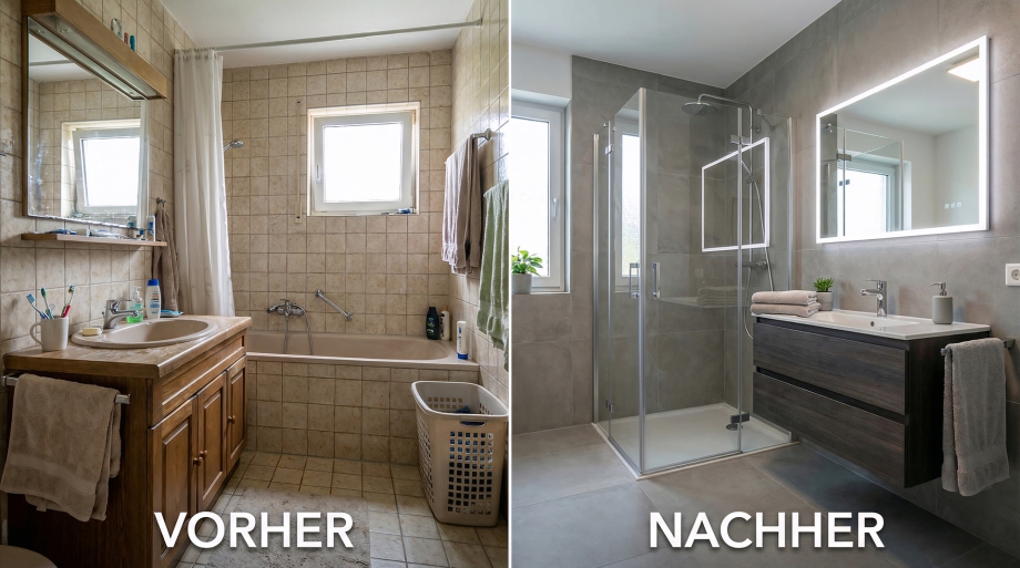 Badumbau Dusche Vorher Nachher in Lohr