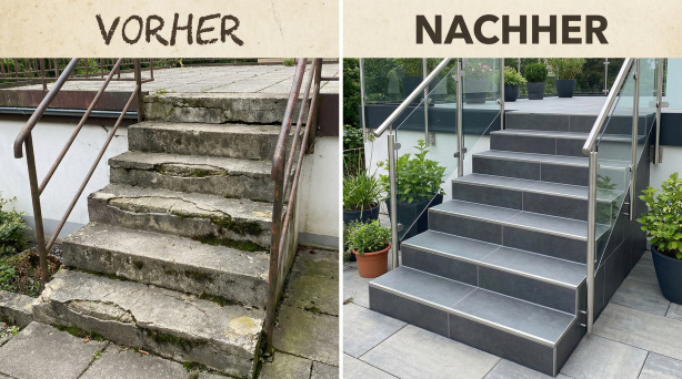 Fliesenarbeiten Treppe Frammersbach